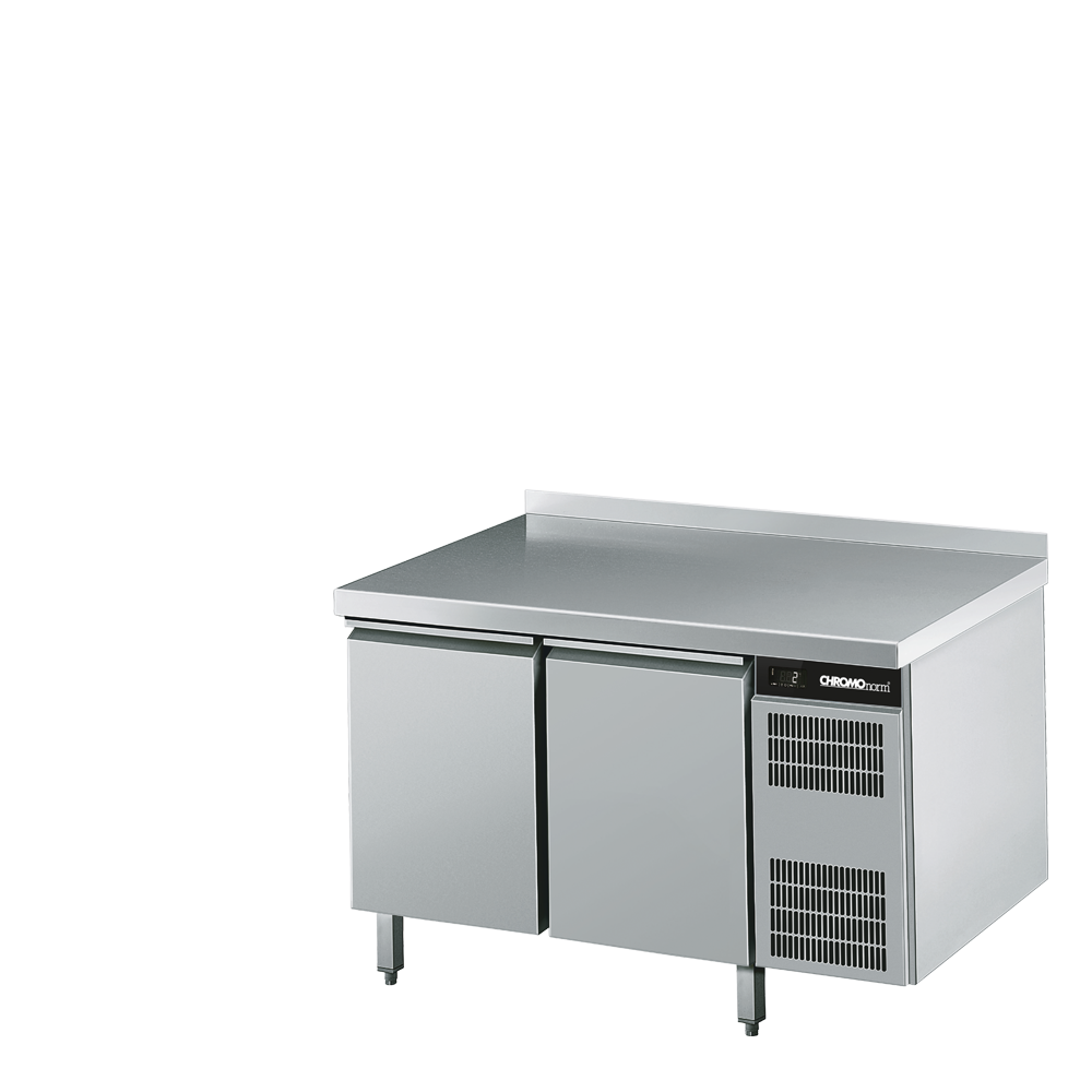Bäckerei-Kühltisch EN4060, 2 Türen, mit Tischpl, hinten auf, Steckerfertig