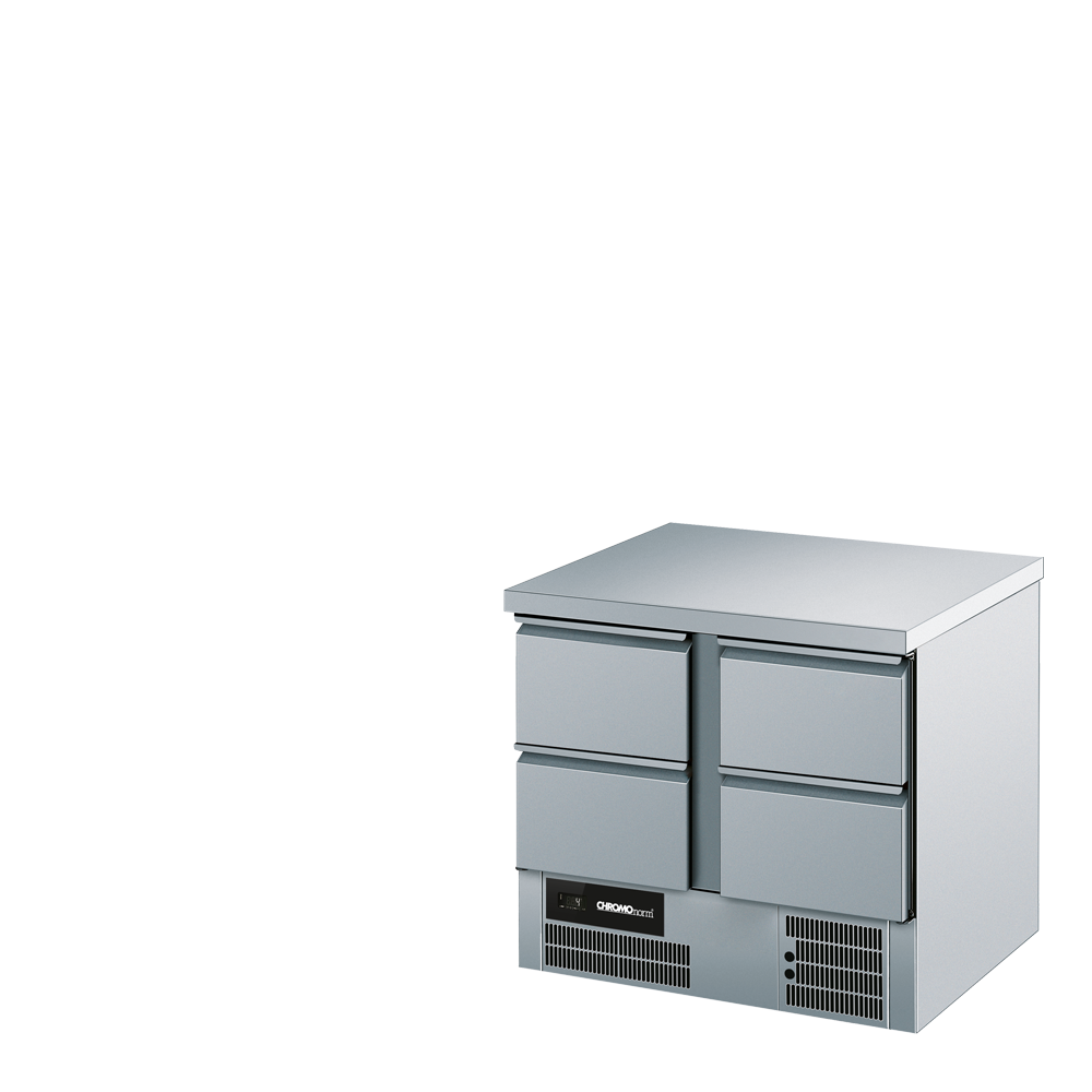 BR 795 - Kühltisch GN 1/1, 4 Schubladen, mit Tischpl, allseits ab