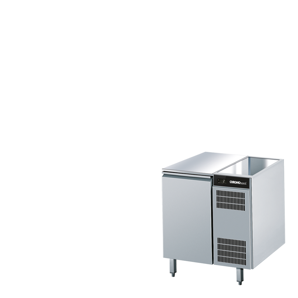 Kühltisch GN 1/1, 1 Tür, ohne Tischpl, (H 800mm), Steckerfertig