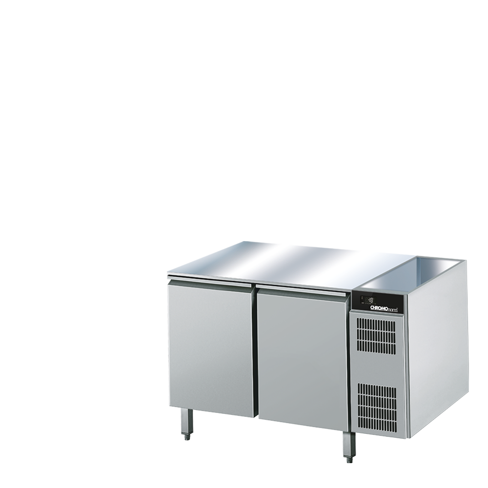 Tiefkühltisch GN 1/1, 2 Türen, ohne Tischpl. (H 800mm), Zentralkühlung