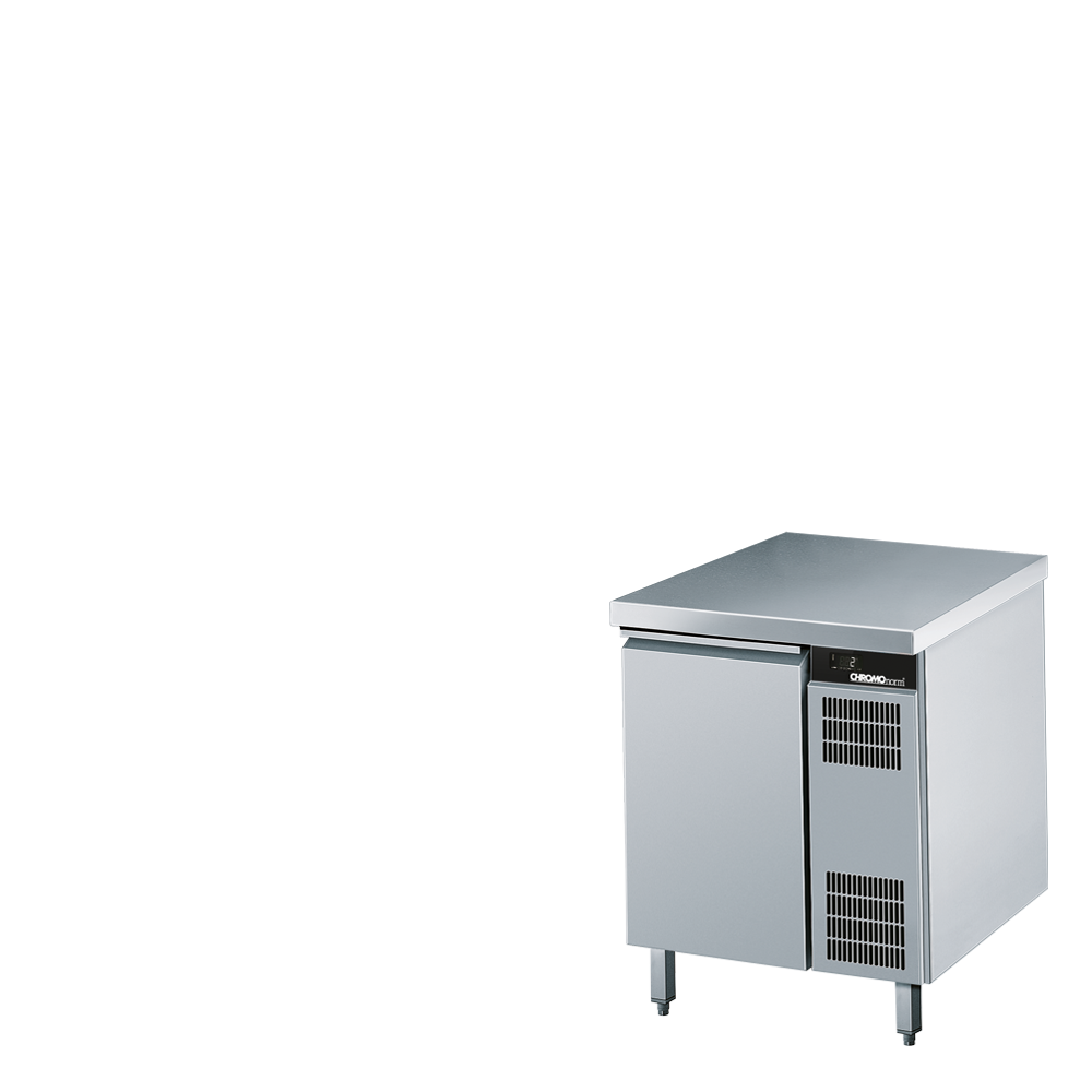 Kühltisch GN 1/1, 1 Tür, mit Tischpl, allseits ab, Zentralkühlung