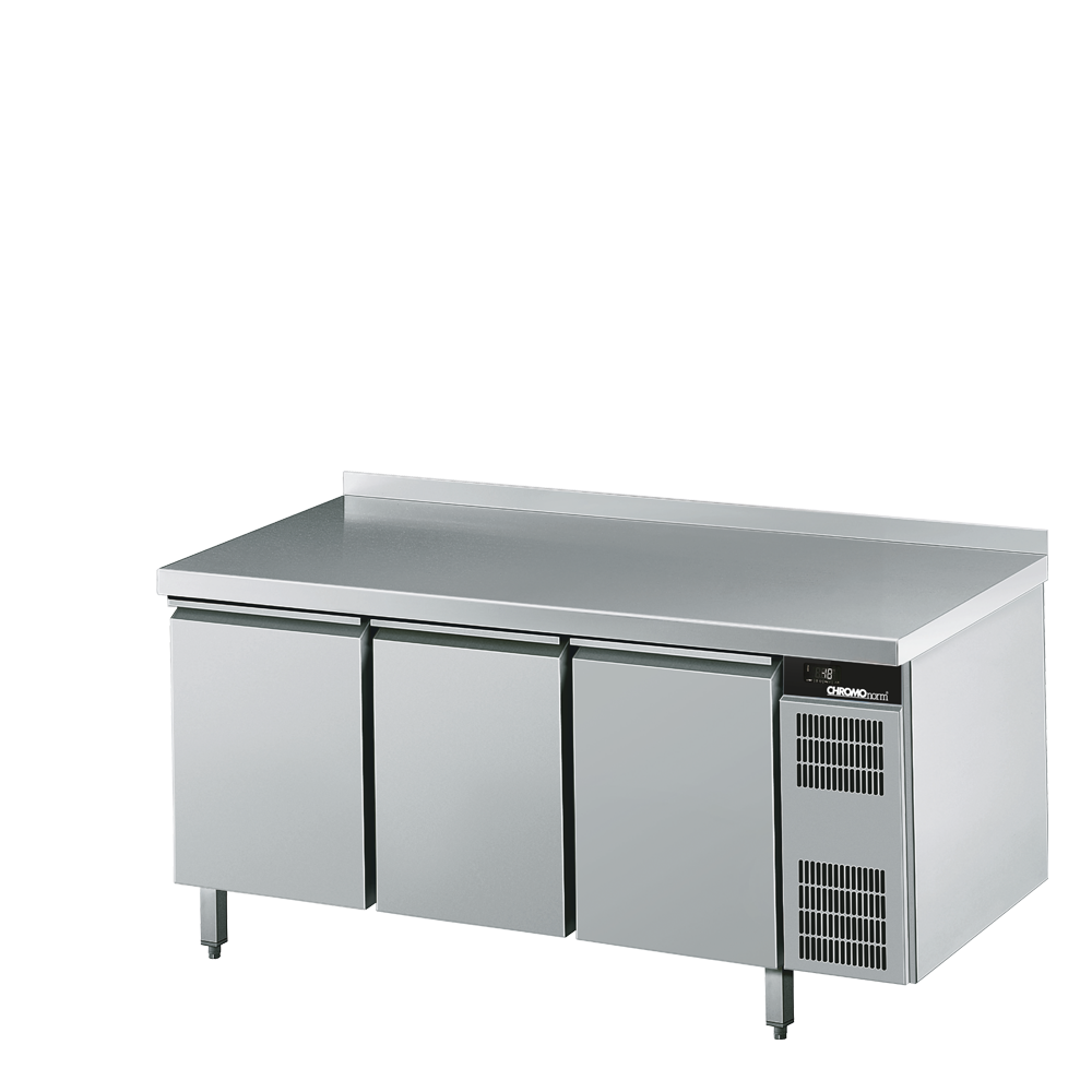Tiefkühltisch GN 1/1, 3 Türen, mit Tischpl, hinten auf, Zentralkühlung