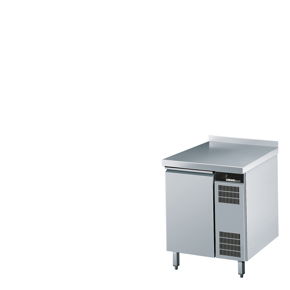 Kühltisch GN 1/1, 1 Tür, mit Tischpl, hinten auf, Zentralkühlung